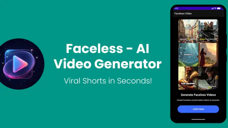Faceless - AI Video Generator feature graphic