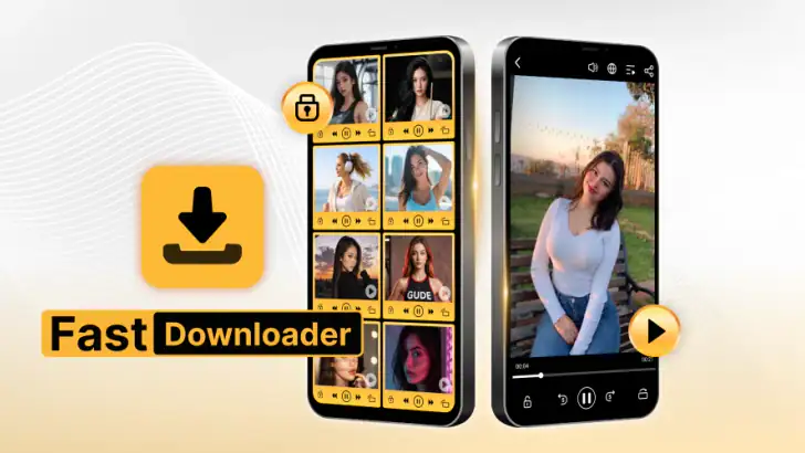Fast Downloader - Video Player feature graphic