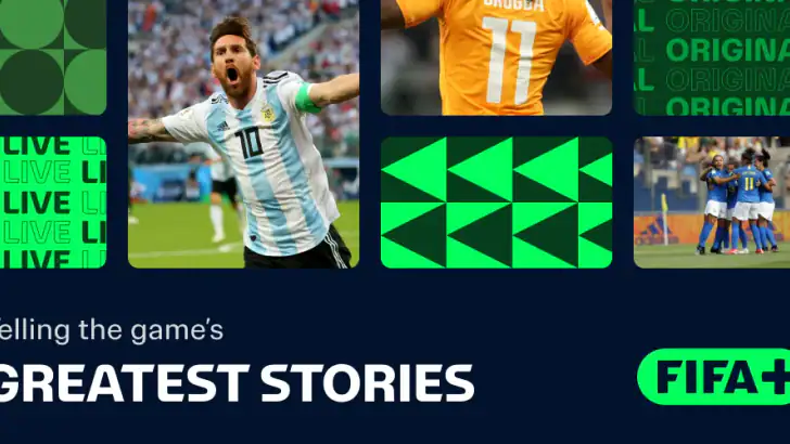 FIFA+ Stream Live Football TV feature graphic