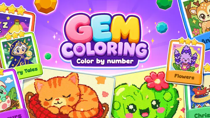 Gem Coloring: Color by Number feature graphic