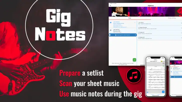 GigNotes – Songbook & Setlist feature graphic