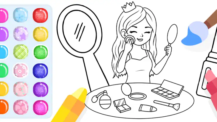 Glitter Beauty Coloring Pages feature graphic