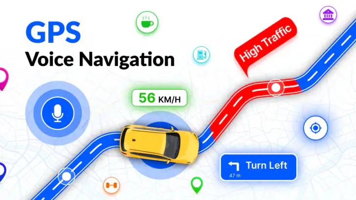 GPS-kartor Röstnavigering feature graphic