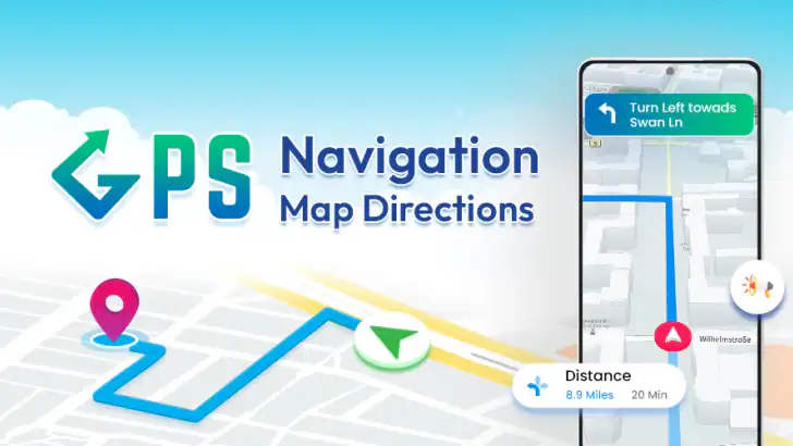 GPS Navigation, Map Directions feature graphic