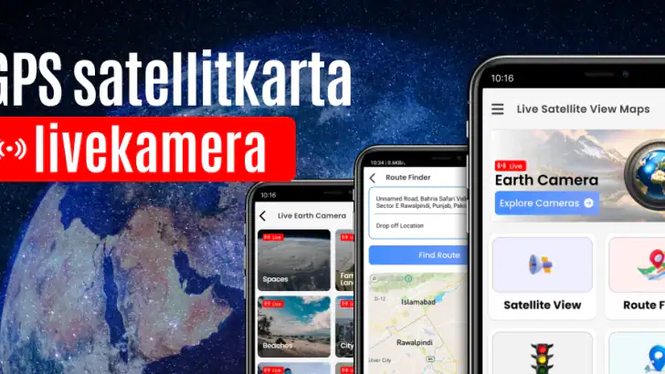 GPS-satellitkarta över jorden feature graphic