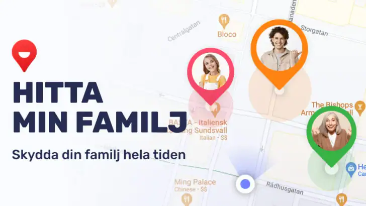 Hitta min familj: Platsdelning feature graphic