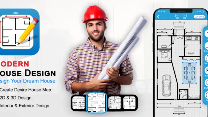 Husdesignplan 3D: Bygg om feature graphic