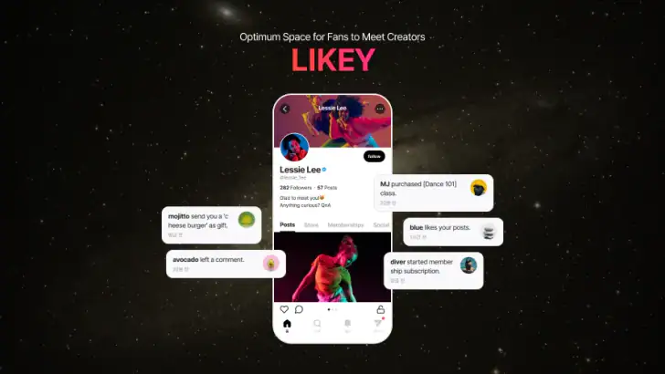 Likey - Interact with creators feature graphic