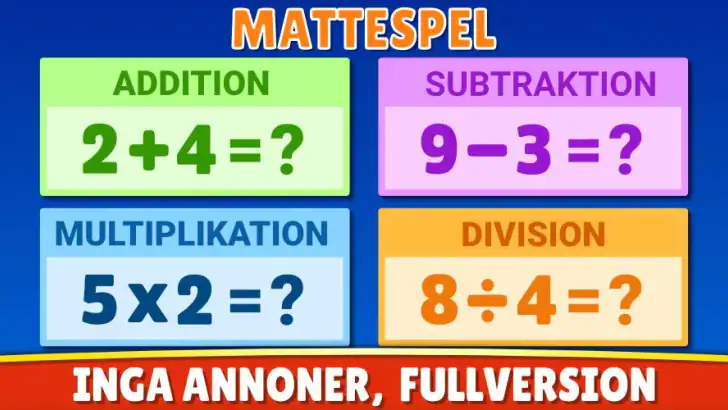 Matte spel: addera, subtrahera feature graphic
