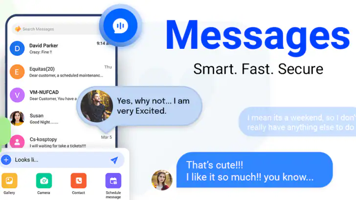 Messages - SMS Texting App feature graphic