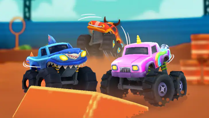 Monstertruckspel för barn 3-6 feature graphic