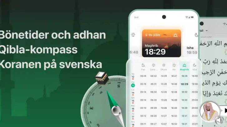 Muslim: Bönetider, Qibla feature graphic