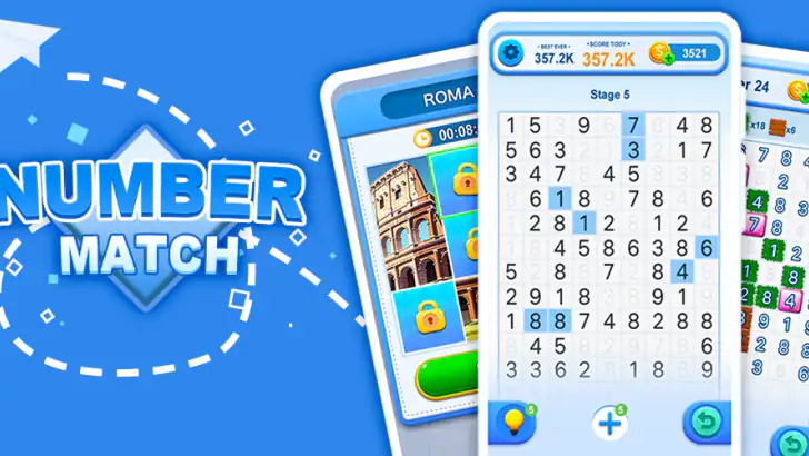Number Match: Träna din hjärna feature graphic