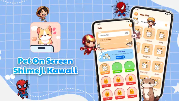 Pet On Screen - Shimeji Kawaii feature graphic