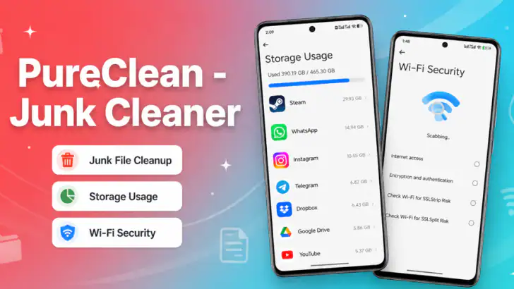 PureClean - Junk Cleaner feature graphic