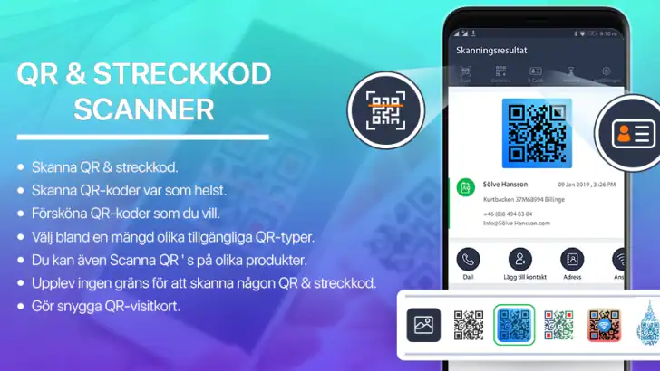 QR Scanner - Streckkodsläsare feature graphic