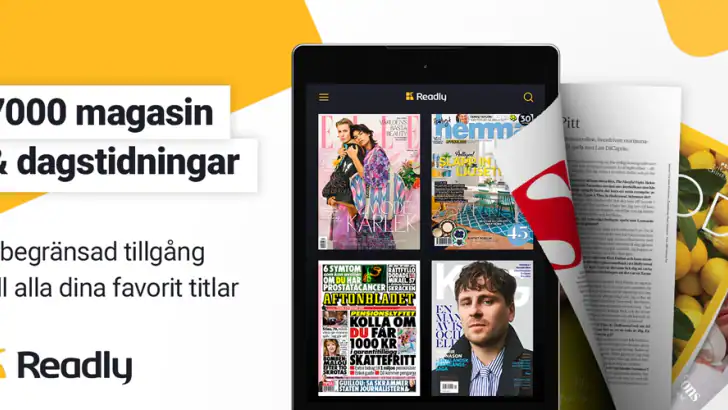 Readly Magasin & Dagstidningar feature graphic
