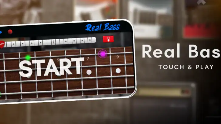 Real Bass: e-basgitarr feature graphic