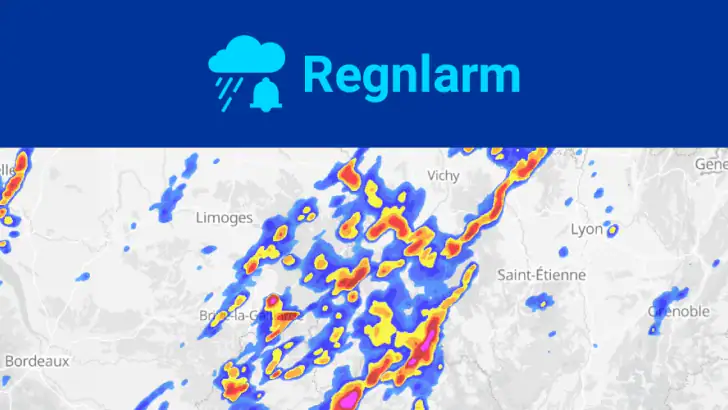 Regnlarm (Rain Alarm) feature graphic