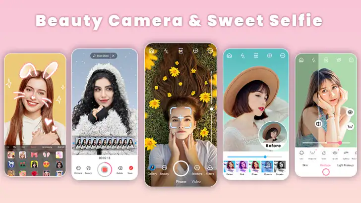 Skönhetskamera - Selfie,Filter feature graphic
