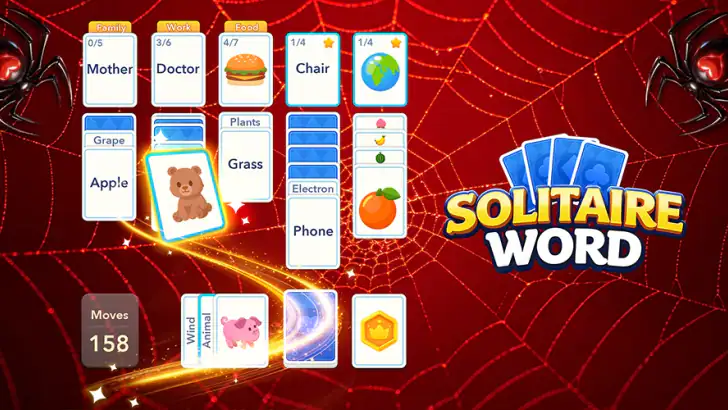 Spider Solitaire: Word Games feature graphic