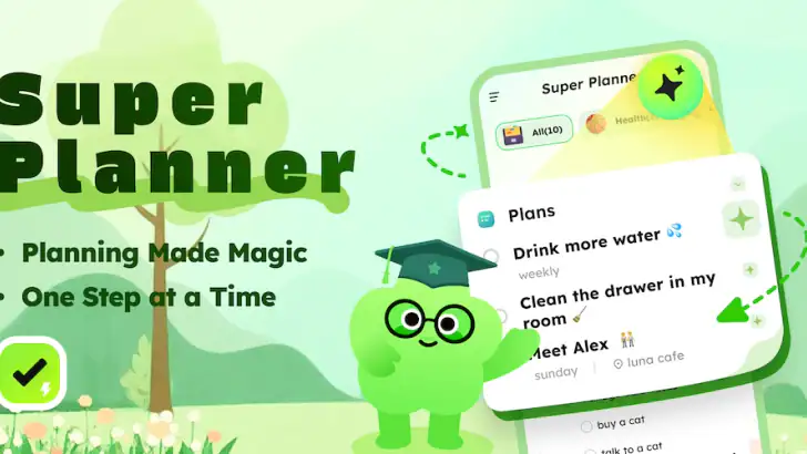 Super Planner: KI Dagplanerare feature graphic