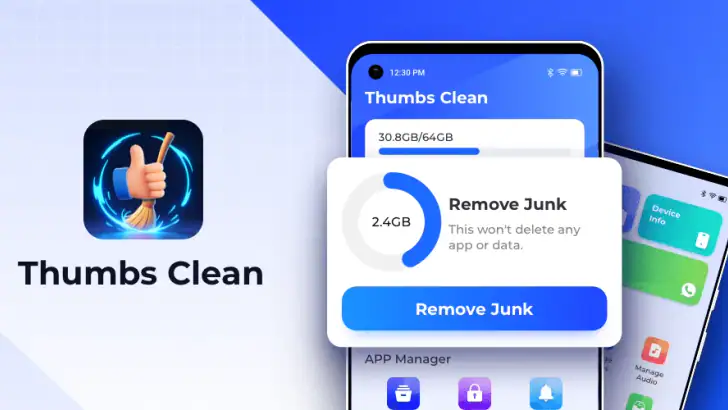 Thumbs Clean - Quick Clean feature graphic