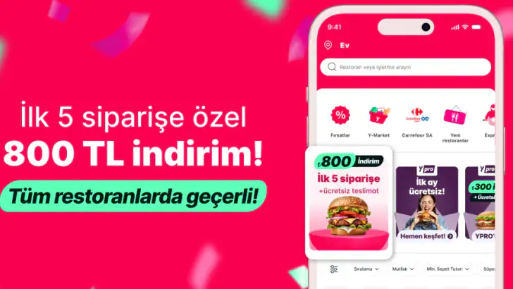 Yemeksepeti - Yemek & Market feature graphic