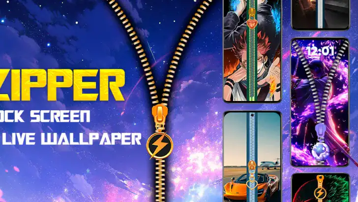 Zipper Lock Screen & Wallpaper feature graphic
