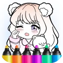 어린이 그림그리기 색칠공부 : 공주 뽑기 그리기 게임 icon