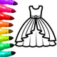 Dress Coloring Game Glitter icon
