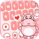 Pink Cute Hippo Thème icon