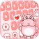 Pink Cute Hippo Themen icon