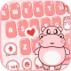 Pink Cute Hippo Tastatur icon