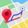 GPS, kort, stemmenavigation icon