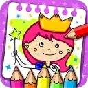 Prinsesse farve bog og spil icon