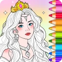 프린세스 게임: 판타지 컬러링 icon