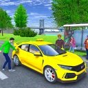 France taxi car driving game icon