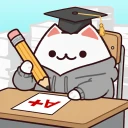 고양이 학교 : 귀여운 방치형 타이쿤 게임 icon