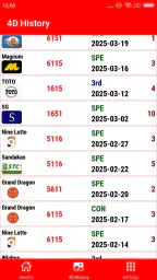 4D Result MY & SG 4D History screenshot
