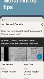 Ancestry: Slektsforskning, DNA screenshot