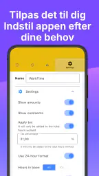Arbejdede timer screenshot