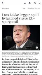 Berlingske e-avis screenshot