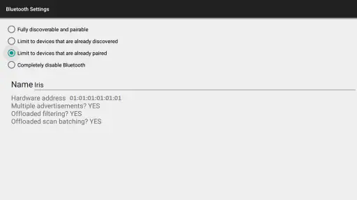 Bluetooth Settings for TV screenshot