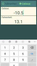 Celsius - Fahrenheit screenshot