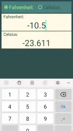 Celsius - Fahrenheit screenshot