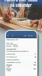 Dansk faktura og tilbuds app screenshot
