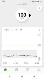 Dexcom ONE+ screenshot