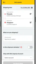 DHL Express Mobile screenshot