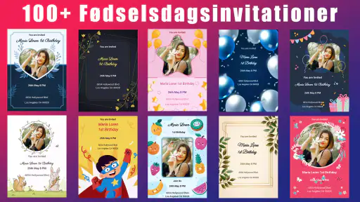 Fødselsdags Invitationskort screenshot